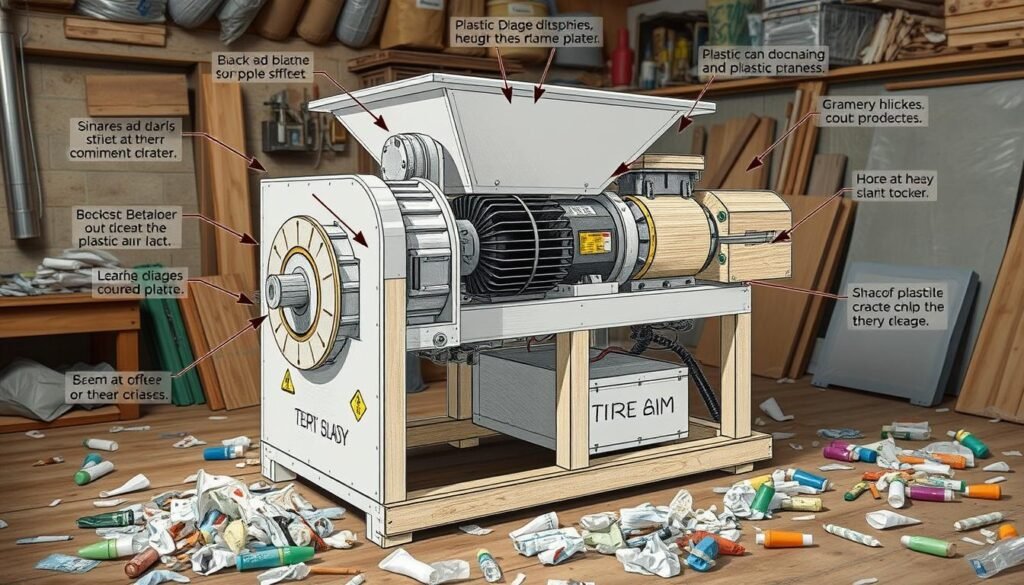 Design della macchina trituratrice per plastica fai da te