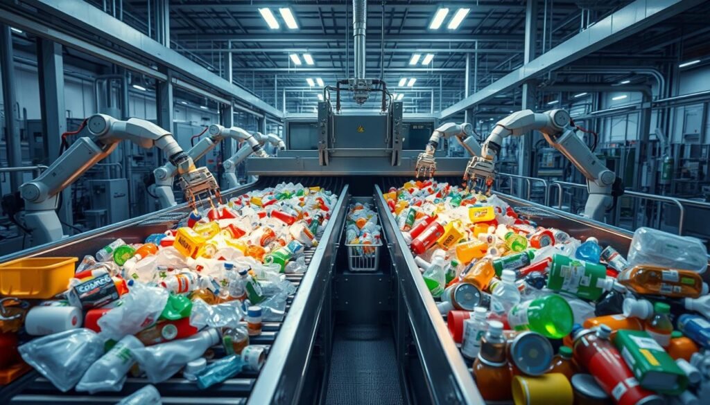 intelligent plastic sorting system in operation